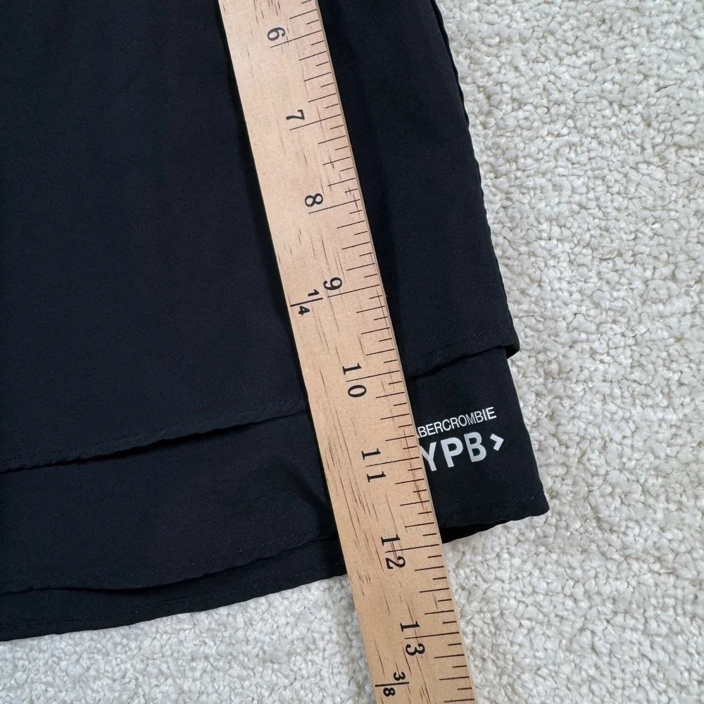 Abercrombie Kids YPB Shorts Girls 13/14 Black Active Double Layer Running